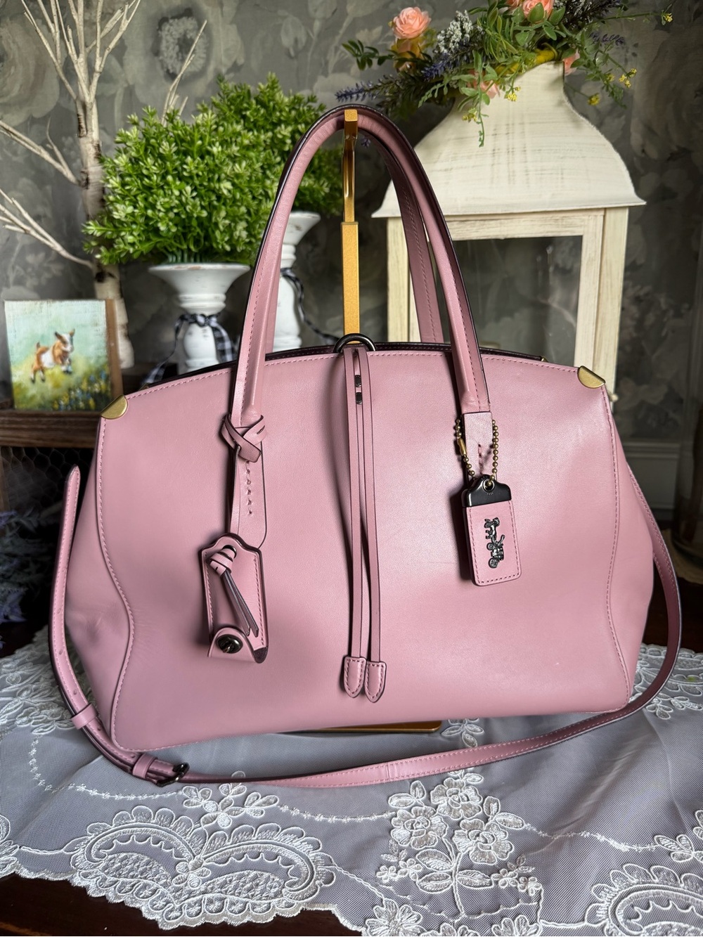 Coach COOPER CARRYALL Dusty Rose Leather Tote Satchel Purse 22821